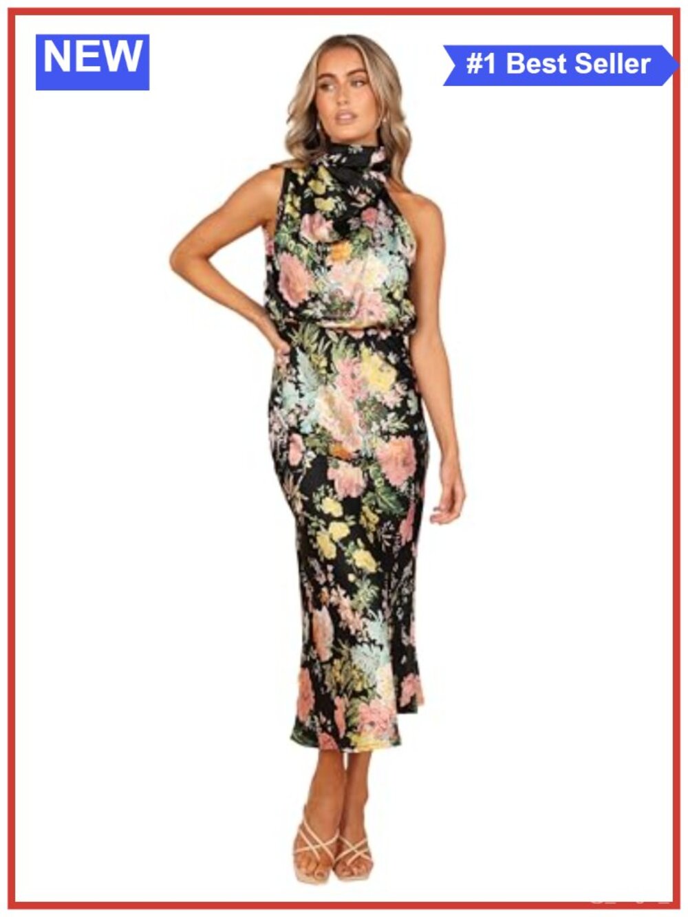 Petal & Pup Anabelle Halter Neck Midi Dress